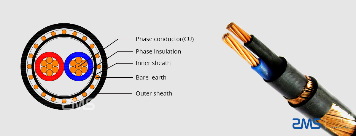 3 Core Round Copper Concentric Cable