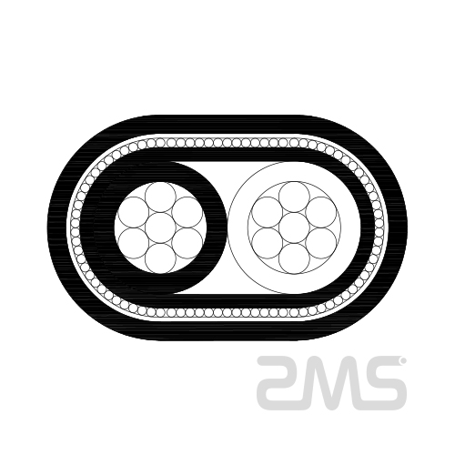 2 Core Flat Aluminum Concentric Cable